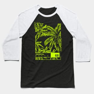 Tropical Beats Palm tree Neon Outline Summer vibes Baseball T-Shirt